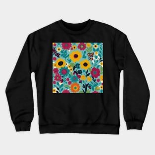 Whimsy Blooms Pattern Crewneck Sweatshirt